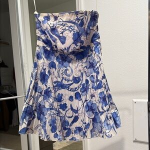 Blue and White Floral Mini Dress